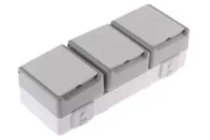 Siemens Grey 3 Gang Plug Socket, 16A, Type F - German Schuko