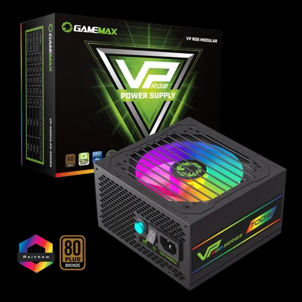 GameMax VP700w RGB 80+ Bronze PSU Semi-Modular PSU - PSUGMXVP700SMOD
