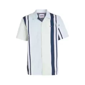 Tommy Jeans Tjm Rlx Ss Stripe Camp Shirt - Green