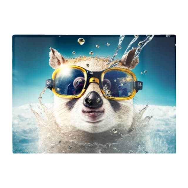 Warren Reed Designer Dormouse With Glasses Splashart Glass Chopping Board