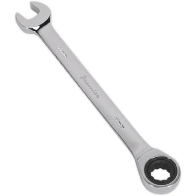 Loops 11mm Ratchet Combination Spanner - Chrome Vanadium Steel - 72 Tooth Ratchet Ring Metallics