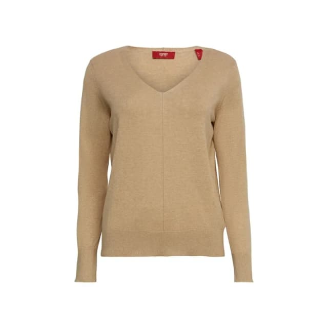 Esprit Womens v-neck sweater Esprit Beige Female 2XS