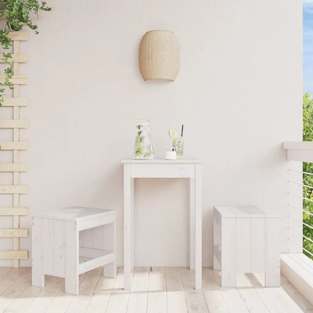 vidaXL Garden Stools 2 pcs White 40x36x45cm Solid Wood Pine, White 825339