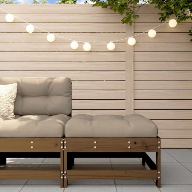 VIDAXL Vidaxl - Garden Footstool with Cushion Honey Brown Solid Wood Pine 8720845802103