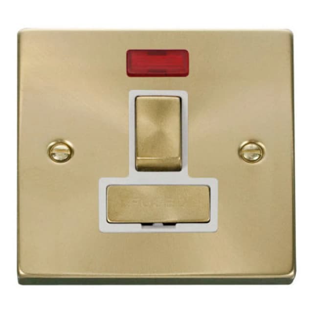 SE Home Satin / Brushed Brass 13A Fused Ingot Connection Unit Switched With Neon Gold unisex
