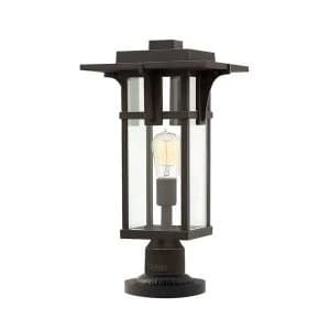 1 Light Outdoor Pedestal Light Oil Rubbed Bronze IP44, E27