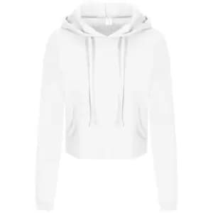 AWDis Just Hoods Womens/Ladies Girlie Cropped Hoodie (S) (Arctic White)