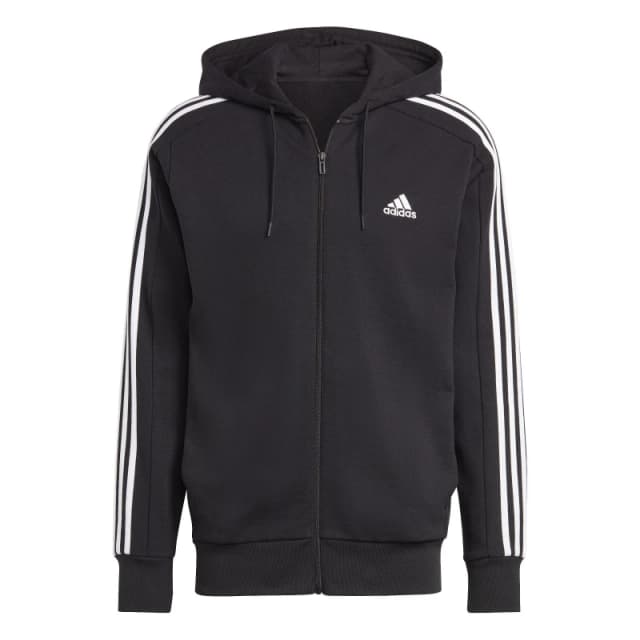 Adidas Essentials 3 Stripes Hooded Jacket Black M