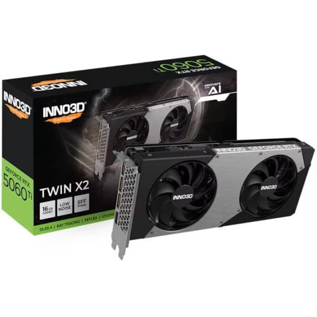 Inno3D GeForce RTX 5060 Ti Twin X2 16GB GDDR7 PCI-Express Graphics Card - N506T2-16D7-191073N