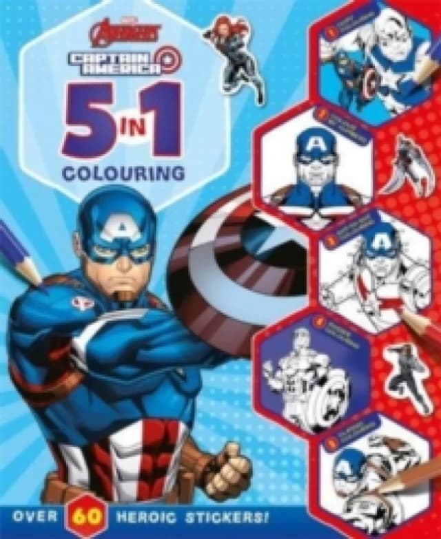 Marvel Avengers Captain America: 5 in 1 Colouring Paperback / softback