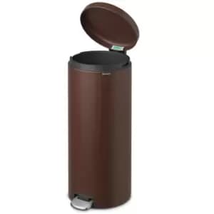 Brabantia newIcon Pedal Bin 30 Litre Plastic Bucket Mineral Cosy Brown