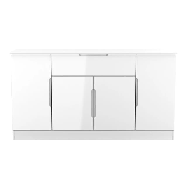 Ready Assembled 2 U Lucca 4 Door 1 Drawer Wide Unit (Ready Assembled) in White Size: Large White Unisex Large