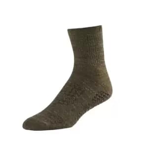 Base 33 Mens Gripped Crew Socks (XL) (Olive)
