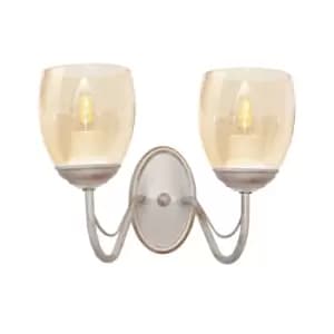 Allena Wall Lamp White, Gold, Amber 27cm