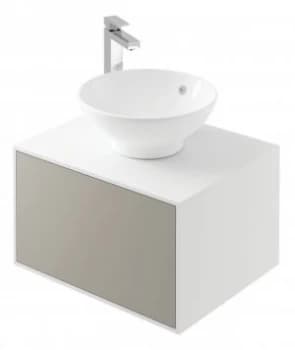 Wickes Eli White Matt and Stone Grey Wall Hung Wall Unit - 600 mm