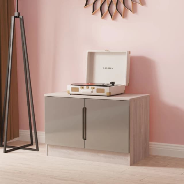 Ready Assembled 2 U Lucca Compact 2 Door TV & Media Unit (Ready Assembled) in Grey Grey Unisex