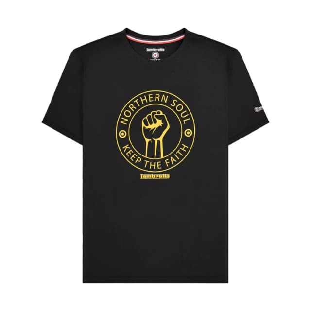 Lambretta Lambretta Men Northern Soul T-Shirt in Black Size: Medium Black M Male 5063703652957