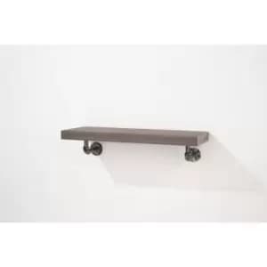 Loft home studio 60cm wide wall shelf with pipe design brackets