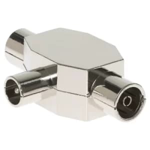 Maplin RF TV Aerial Coaxial Cable Splitter 2 Way One Male Two Female