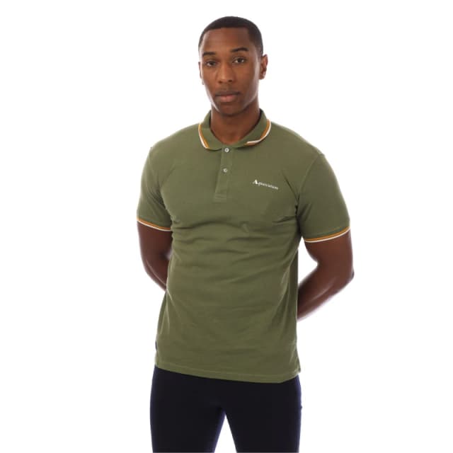 Aquascutum Logo Polo Shirt Green/White male Medium