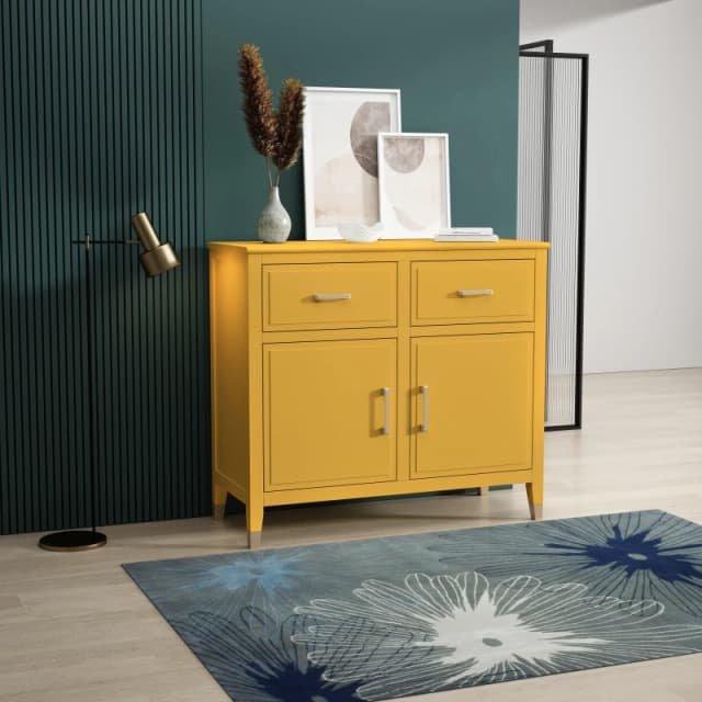 Cabinet Bits Palazzi 2 Door 2 Drawer Sideboard in Mustard Mustard Unisex