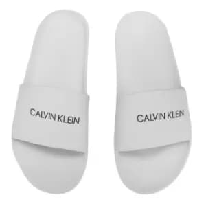 Calvin Klein Logo Slides Junior - White