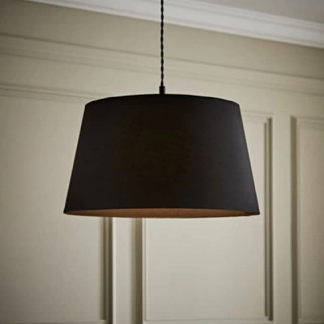 ValueLights ValueLights Aspen Black Tapered Easy Fit Pendant Lamp Shade Size: Large Black Large Unisex 5016529273929
