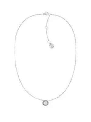Tommy Hilfiger Stainless Steel Multi Crystal Necklace, Silver, Women