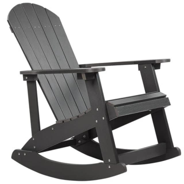 Beliani Garden Rocking Chair Adirondack Dark Grey