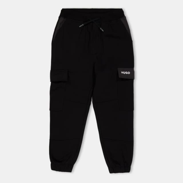 Hugo Kids Patch Closed Hem Fleece Joggers Black 09B male 8Y