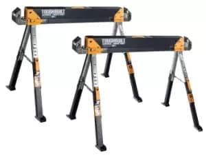 ToughBuilt TB-C700/2 Saw Horse/Adjustable Jobsite Trestle Table Twin Pack