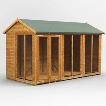 12x6 Power Apex Summerhouse - Brown