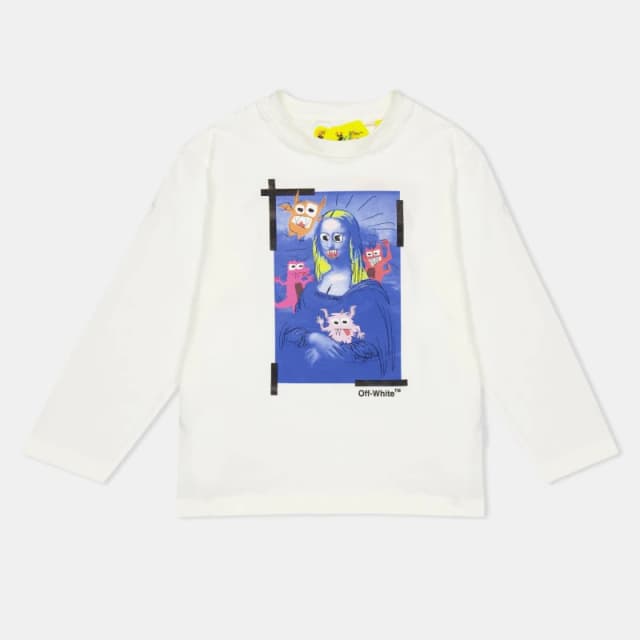 Off White Kids Long Sleeve Plain Shirt White/Blue male 8Y