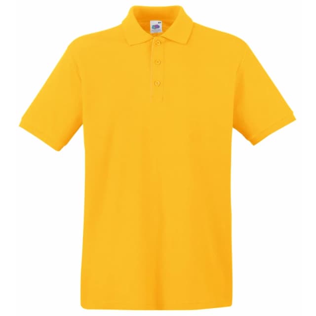 Fruit Of The Loom Fruit of the Loom Men Premium Short Sleeve Polo Shirt in Yellow Size: Small Yellow S Male 5055747696141
