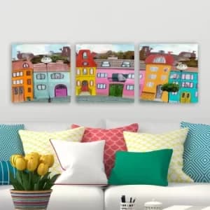 DRPRC34 Multicolor Decorative Canvas Painting (3 Pieces)