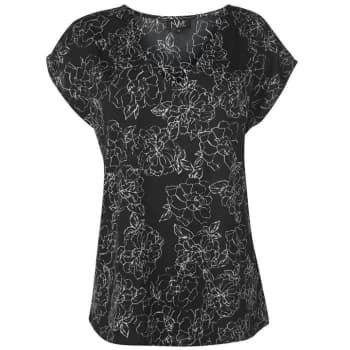 NVME Renee V Neck Top Ladies - Black