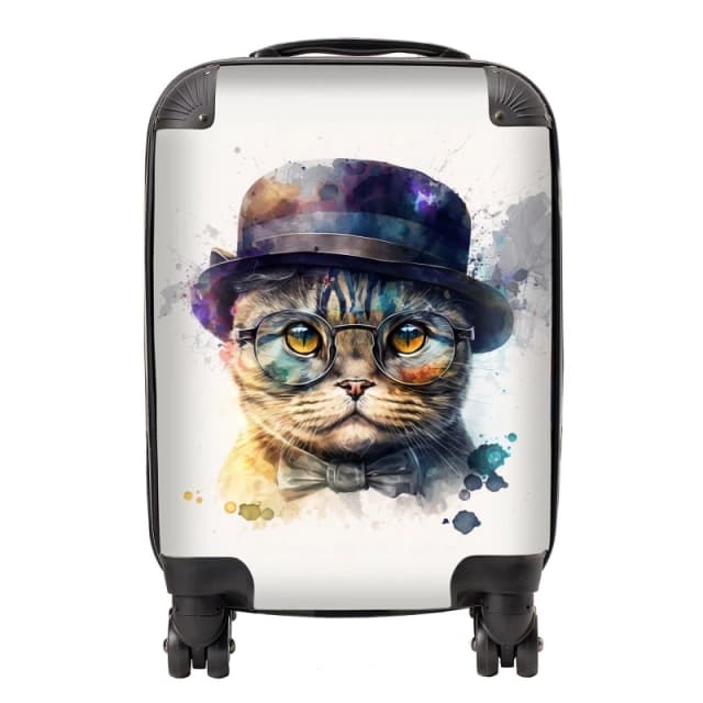Warren Reed Designer Scottish Fold Cat Splashart Suitcase - Large