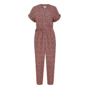 Yumi Coral Animal Dash Print Wrap Midi Dress - Orange