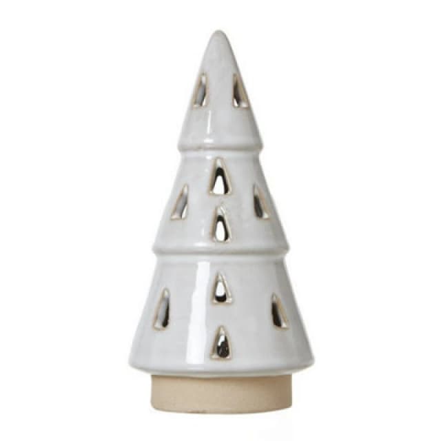 Hill Interiors Small Cut-Out Tree With LED Lights - Ceramic - L7 X W7 X H15cm - White