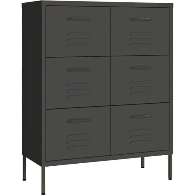 VIDAXL Drawer Cabinet Anthracite 80x35x101.5cm Steel Vidaxl 8720286564622