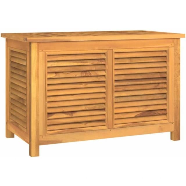 VIDAXL Garden Storage Box with Bag 90x50x58cm Solid Wood Teak Vidaxl 8720845750046