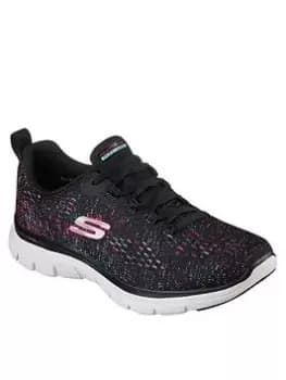 Skechers Flex Appeal 4.0 Vivid Spirit Trainers - Black, Size 4, Women