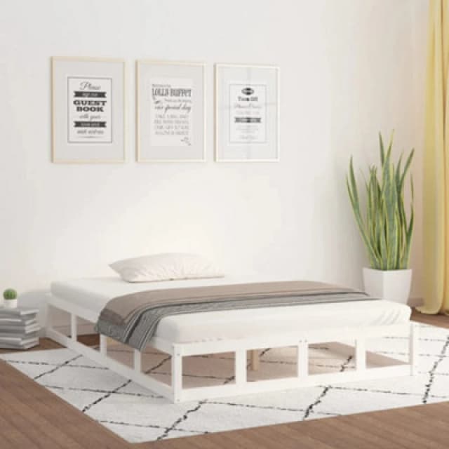 Vidaxl Bed Frame White 120X190 Cm Small Double Solid Wood, White 820832
