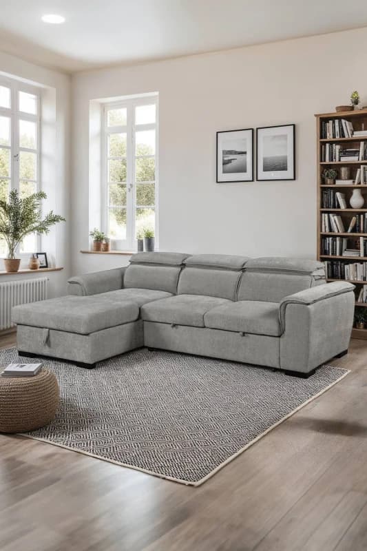 More4Homes Tivoli 3 Seater Fabric Pull Out Sofa Bed Grey