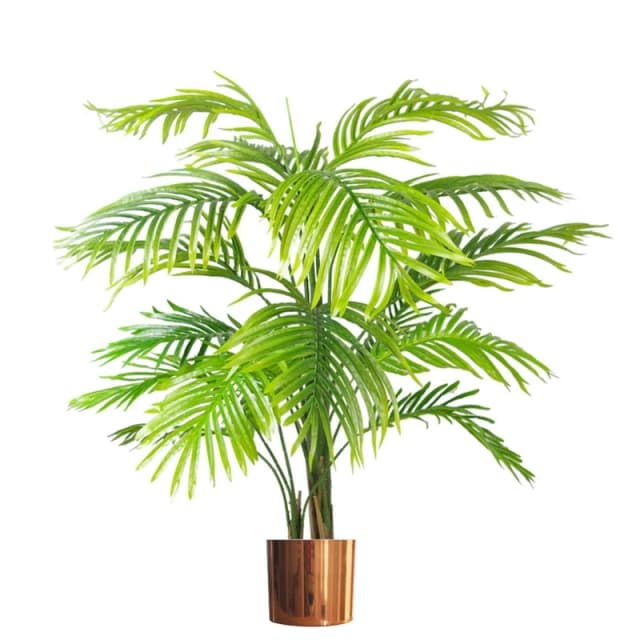 Leaf Design 130cm Artificial Areca Palm Tree (XL with Copper Metal Planter)