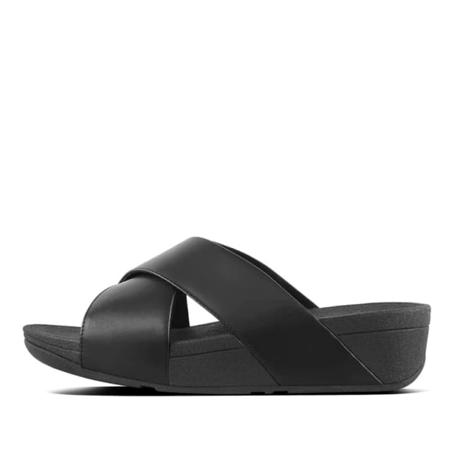 FitFlop Leather sandals woman FitFlop Lulu Cross Slide Noir Female 36