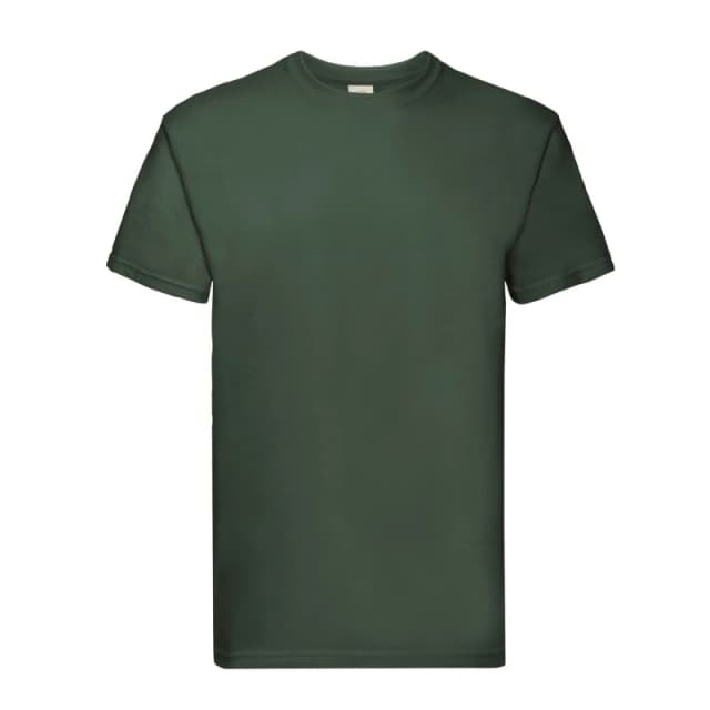 Fruit Of The Loom Fruit of the Loom Men Super Premium Plain T-Shirt in Bottle Green Size: Small Bottle Green S Male 5063425997565