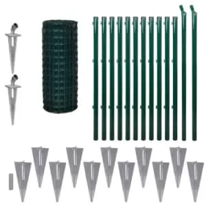 Vidaxl Euro Fence Steel 25X1 M Green