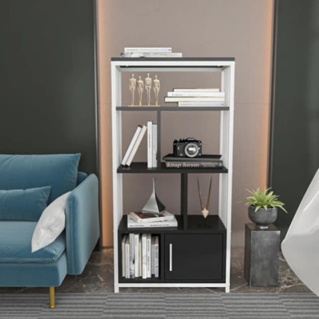 Decorotika Valero Bookcase Shelving Unit White & Anthracite