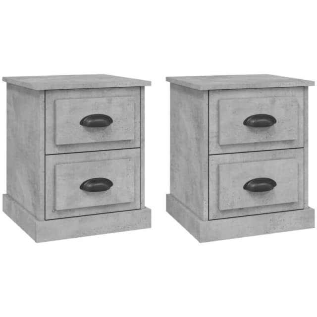 VIDAXL Bedside Cabinets 2 pcs Concrete Grey 39x39x47.5cm Engineered Wood Vidaxl 8720845790431
